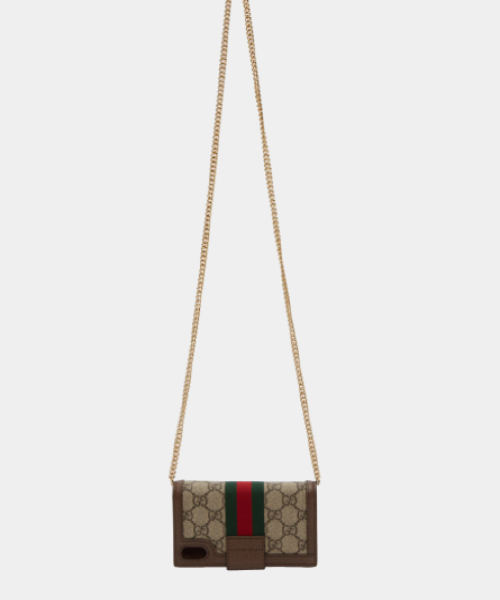 Brown GG Supreme Ophidia Phone Wallet Bag