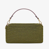 BAGUETTE Green Cotton Crochet Bag