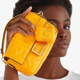 BAGUETTE Orange Nappa Leather Bag Featuring The FF Motif