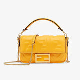 BAGUETTE Orange Nappa Leather Bag Featuring The FF Motif