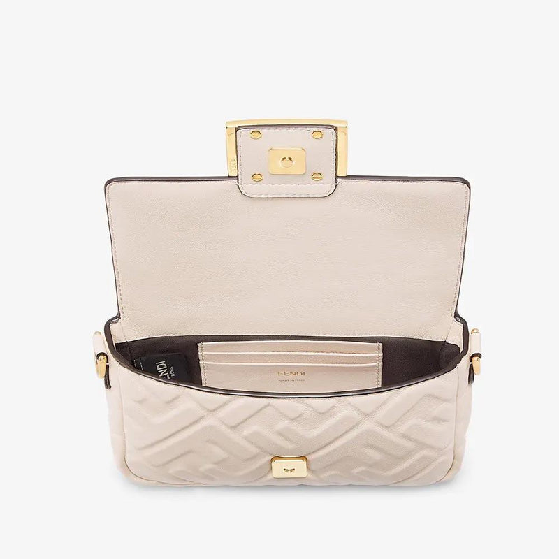 BAGUETTE White Nappa Leather FF Bag