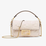 BAGUETTE White Nappa Leather FF Bag