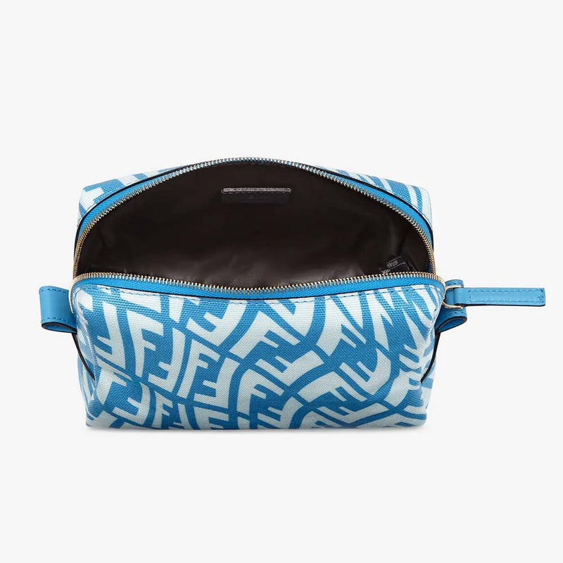 BEAUTY POUCH SMALL Light Blue Canvas Toiletry Case