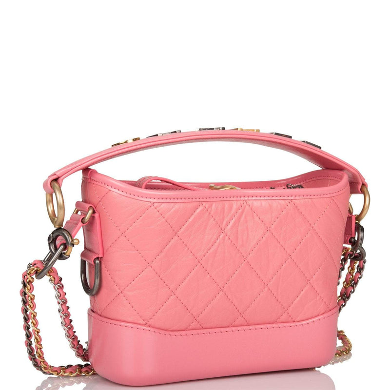 Chanel Gabrielle 20 Hobo Bag Pink Lambskin Mixed Metal Hardware