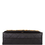 Chanel Black Calfskin Enchained Flap Bag Antique Gold Hardware