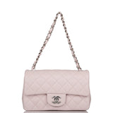 Chanel Mini Rectangular Flap Bag Light Purple Lambskin Silver Hardware