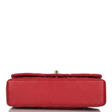 Chanel Medium Classic Double Flap Bag Red Lambskin Light Gold Hardware