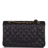 Chanel Medium Classic Double Flap Bag Black Quilted Caviar Gold Hardware