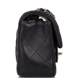 Chanel Black Quilted Lambskin Rectangular Mini Classic Flap Bag Silver Hardware