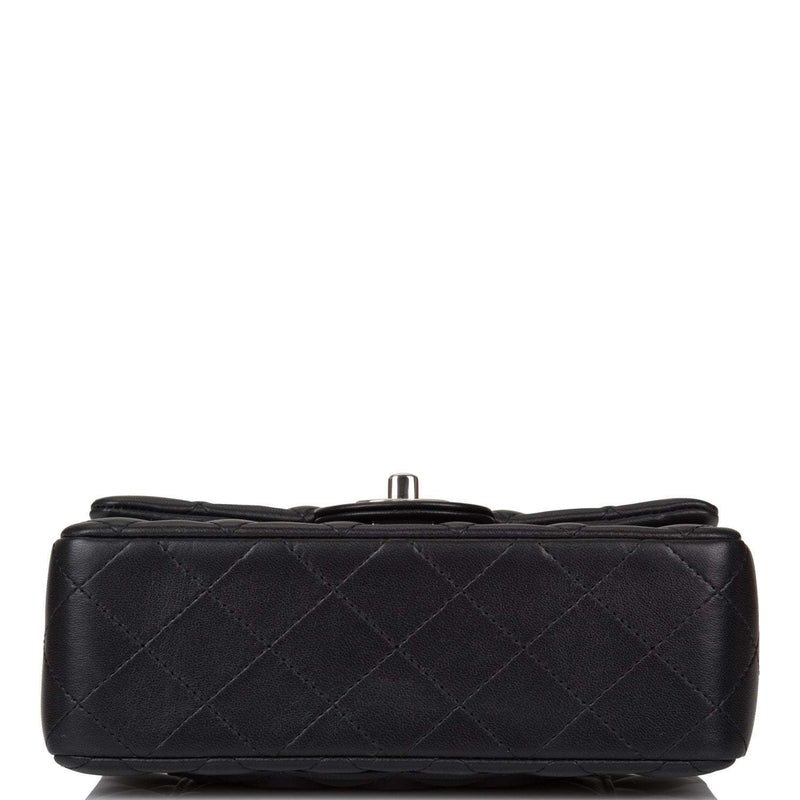 Chanel Black Quilted Lambskin Rectangular Mini Classic Flap Bag Silver Hardware