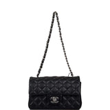 Chanel Black Quilted Lambskin Rectangular Mini Classic Flap Bag Silver Hardware