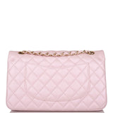 Chanel Medium Classic Double Flap Bag Pink Iridescent Lambskin Light Gold Hardware