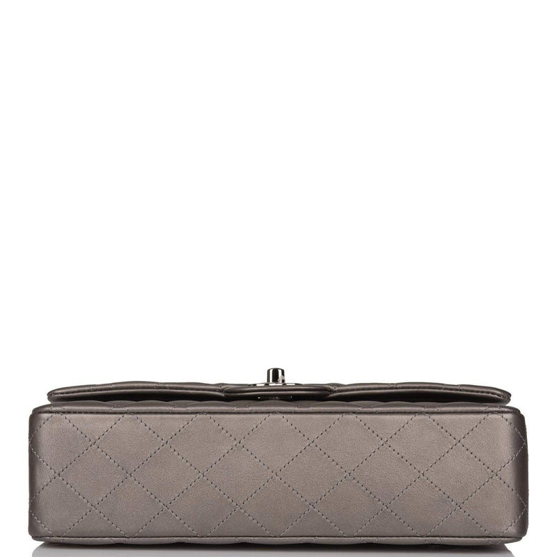 Chanel Medium Classic Double Flap Bag Ruthenium Lambskin Ruthenium Hardware