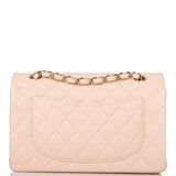 Chanel Beige Quilted Lambskin Small Classic Double Flap Bag Light Gold Hardware