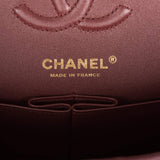 Chanel Burgundy Quilted Caviar Small Classic Double Flap Bag Light Gold Hardware