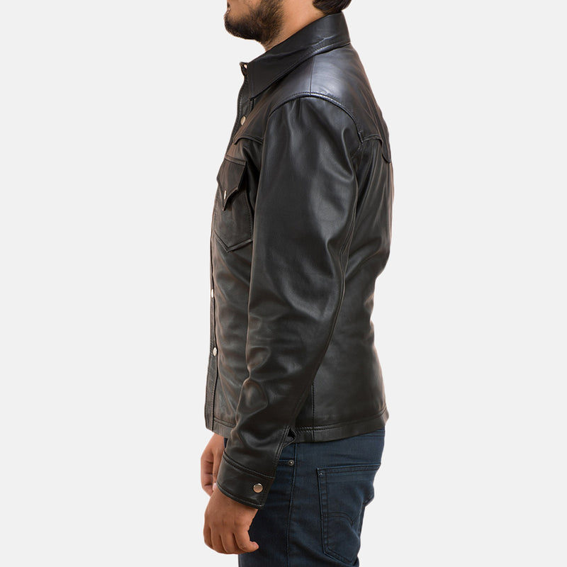 Ranchson Black Leather Shirt