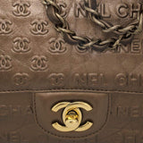 Chanel Coco Bronze CC embossed 9" Classic Flap Bag AGL1158 - Cap N Wrap