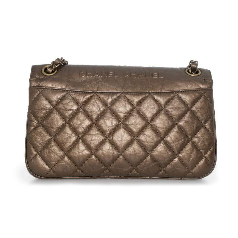 Chanel Coco Bronze CC embossed 9" Classic Flap Bag AGL1158 - Cap N Wrap