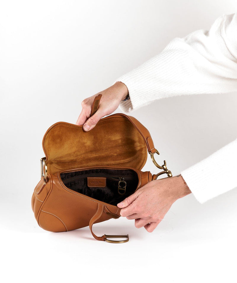 Brown Leather Dior Saddle Bag GHW - Cap N Wrap